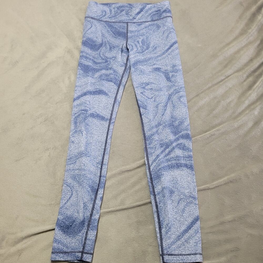 Athleta High Rise Milky Way Tights Girl XL 14 Blue Swirl Full Length Leggings